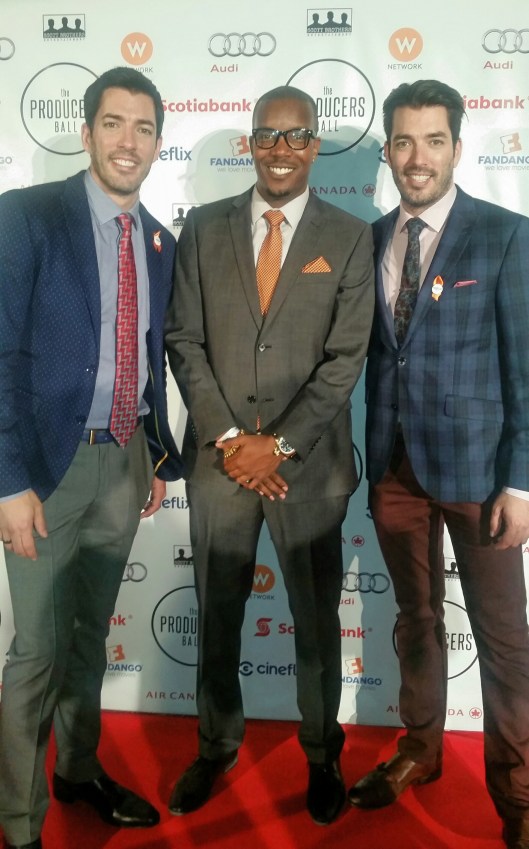 AL McFOSTER w/ Jonathan & Drew Scott of "The Property Brothers" at the 2015 Producers Ball during TIFF 2015 (Toronto International Film Festival) 